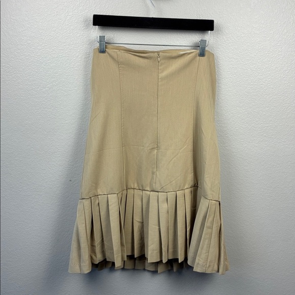 Maeve Strapless Pleated Trench Dress L Beige Mini Stretch Anthropologie NEW - Picture 8 of 11